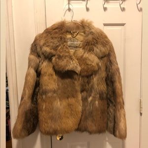 Rabbit Fur Coat - Size M